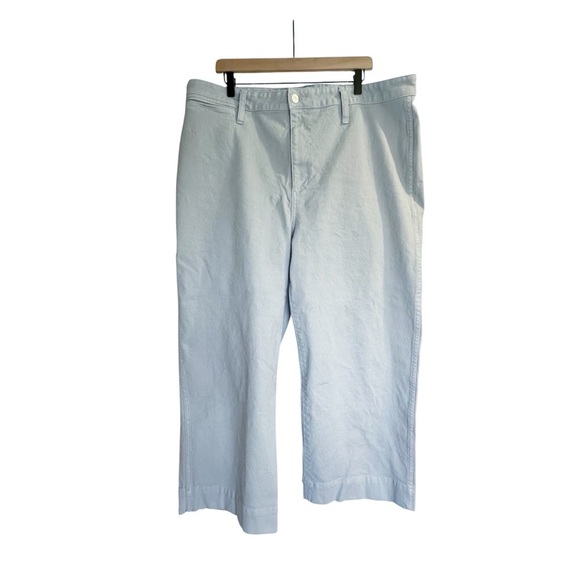 Madewell Slim Emmett Wide Leg Crop Pants Size 35 Blue Horizon Cotton Trousers - Picture 3 of 8